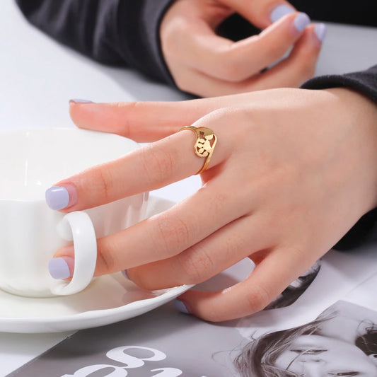 Gilded Heart Animal Motif Ring
