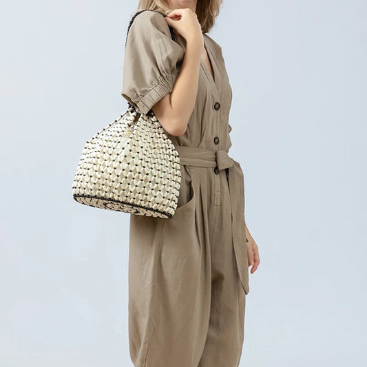 Retro Summer Handwoven Bucket Bag