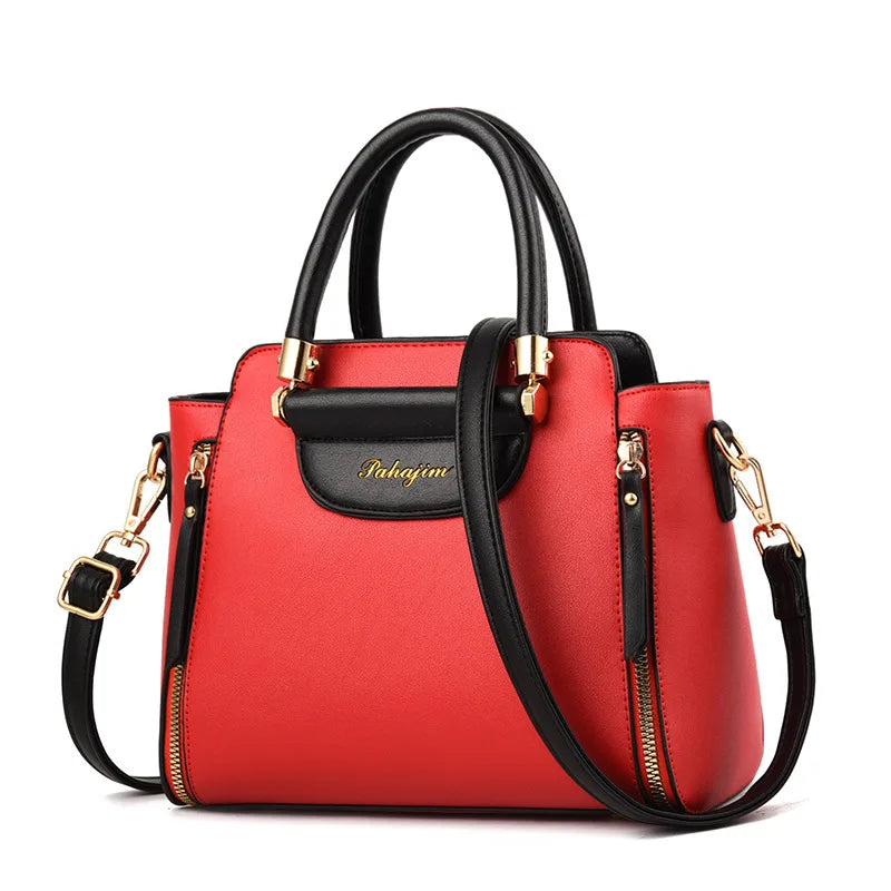 European Color-Block Office Wallet Bag
