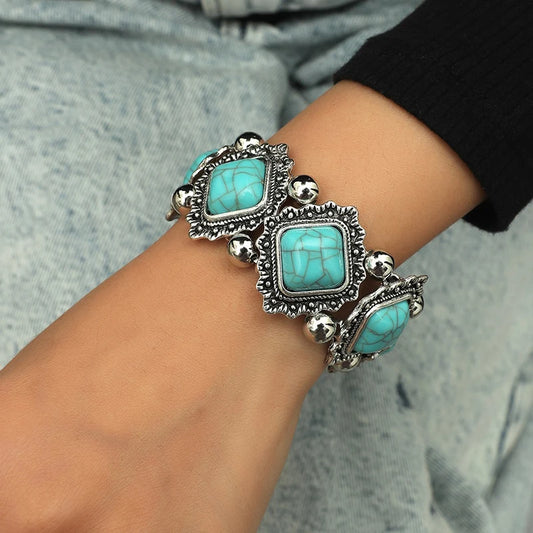Vintage Elastic Statement Bead Bracelet