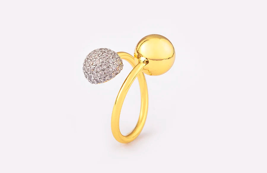 Hip-Hop Zircon Adjustable Open Ring