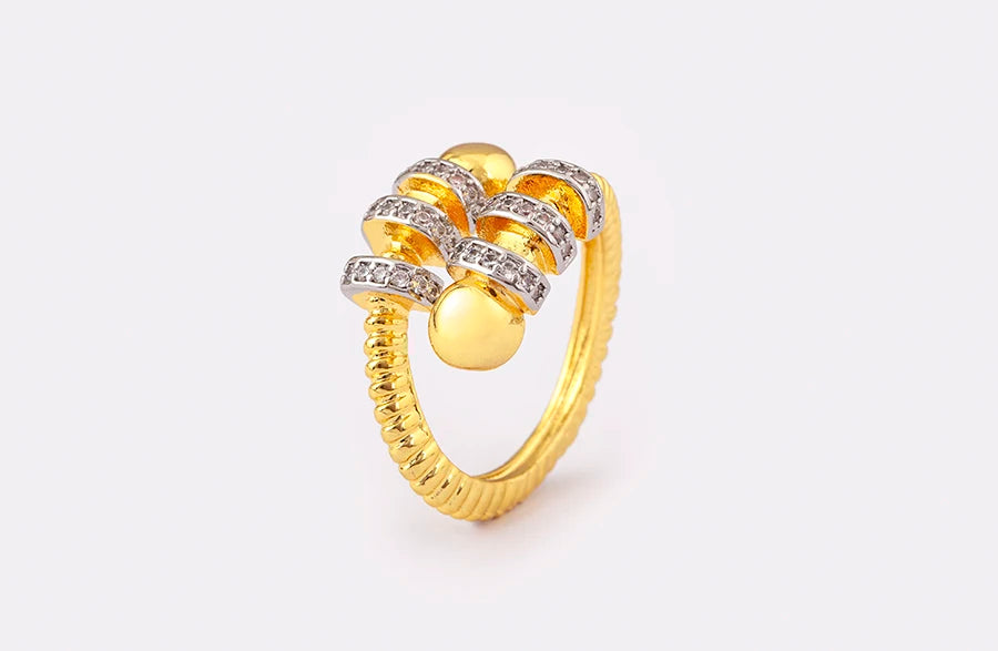 Hip-Hop Zircon Adjustable Open Ring