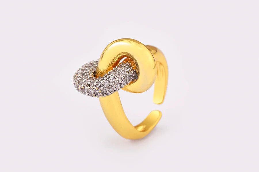 Hip-Hop Zircon Adjustable Open Ring
