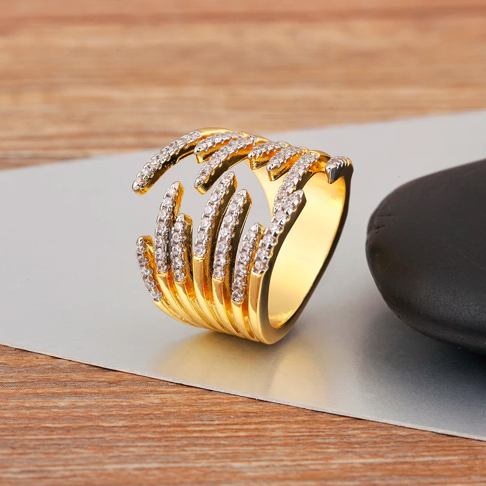 Hip-Hop Zircon Adjustable Open Ring