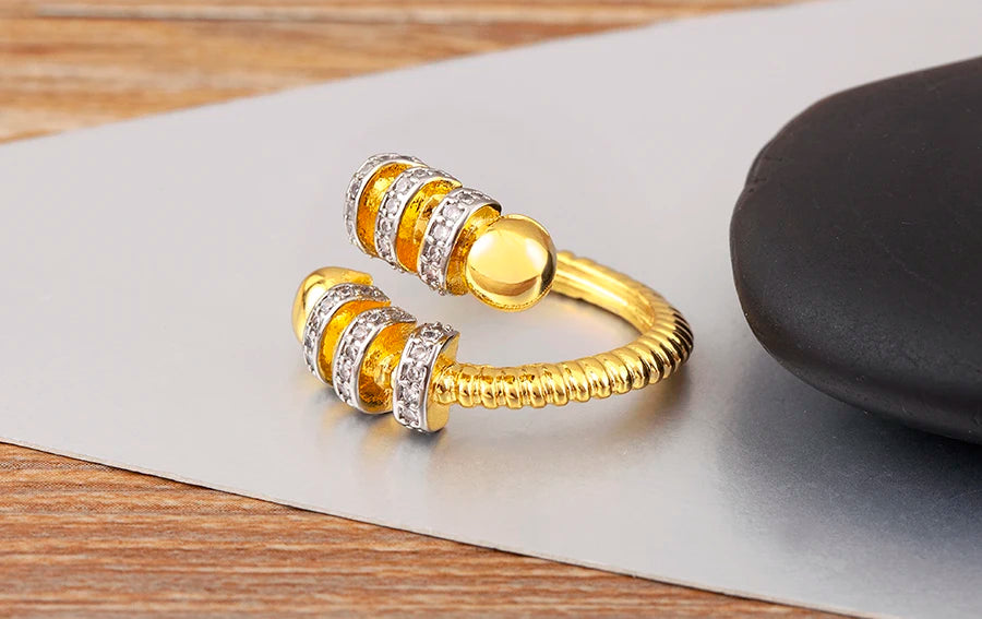 Hip-Hop Zircon Adjustable Open Ring