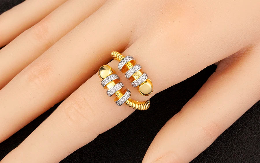 Hip-Hop Zircon Adjustable Open Ring