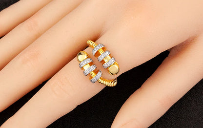 Hip-Hop Zircon Adjustable Open Ring