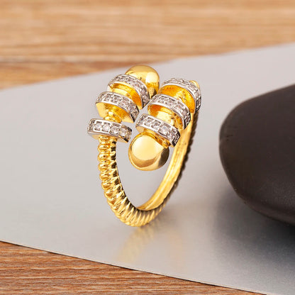 Hip-Hop Zircon Adjustable Open Ring