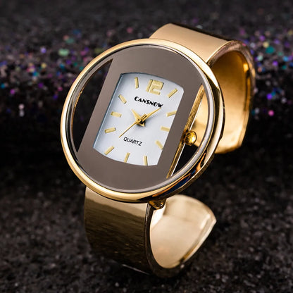 Gilded Bangle Bracelet Luxury Watch