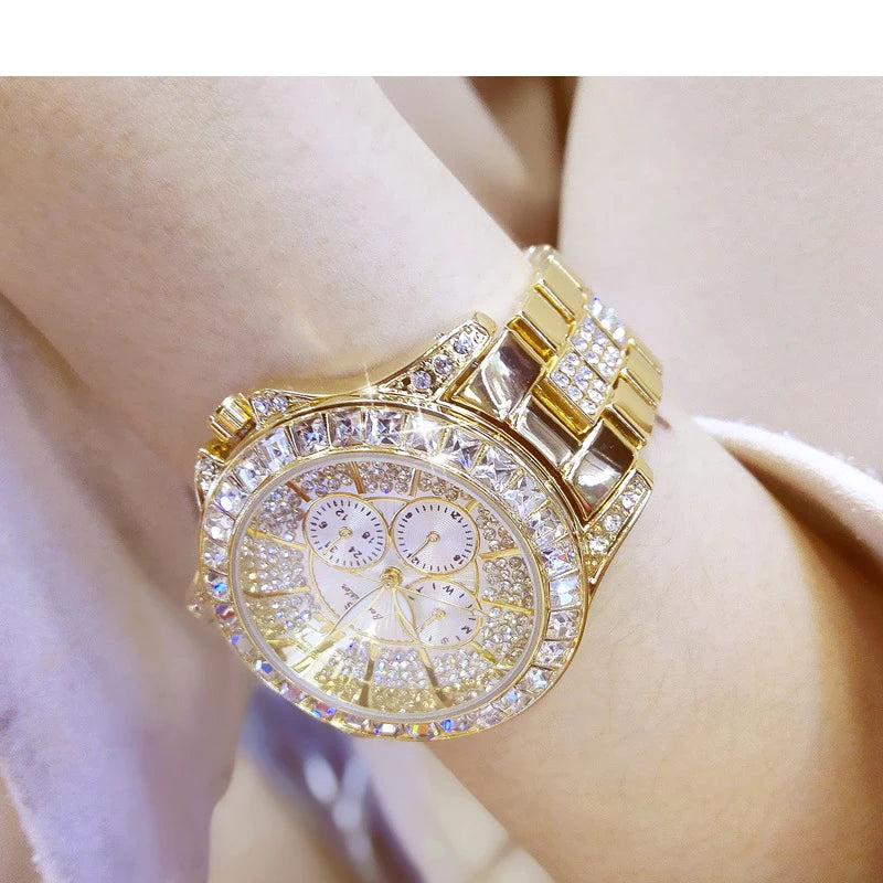 Rose Gold Crystal Jewelry Watch