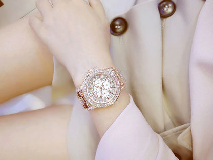 Rose Gold Crystal Jewelry Watch