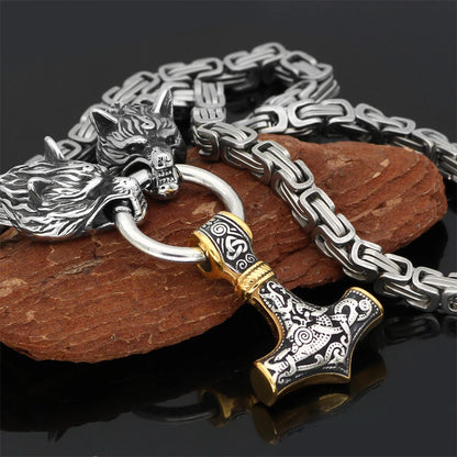 Viking Wolf Stainless Steel Necklace