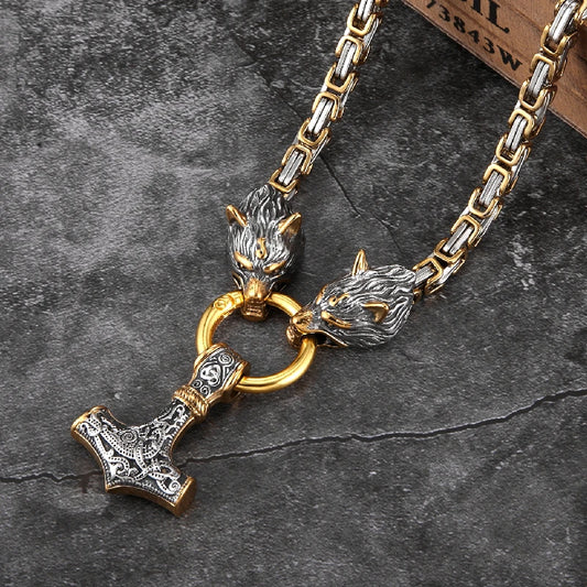 Viking Wolf Stainless Steel Necklace
