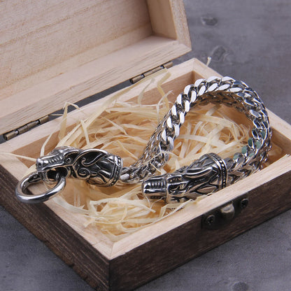 Viking Dragon Mesh Biker Bracelet