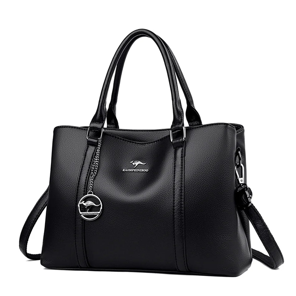 Masterpiece Grained Leather Messenger Bag