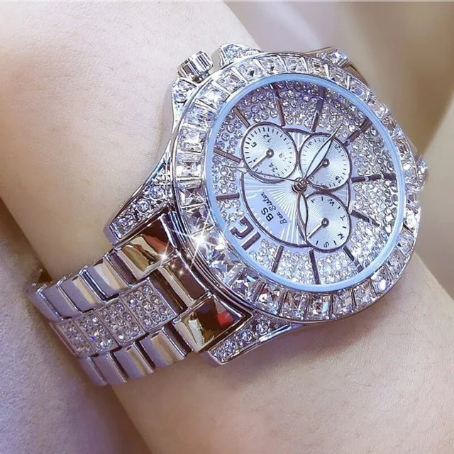 Rose Gold Crystal Jewelry Watch