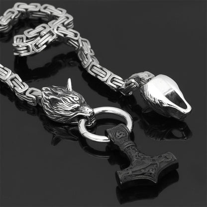 Viking Wolf Stainless Steel Necklace