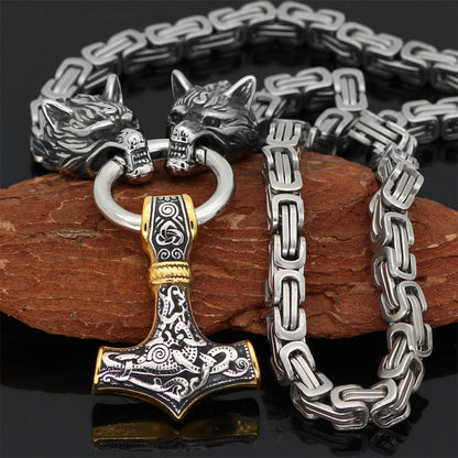 Viking Wolf Stainless Steel Necklace