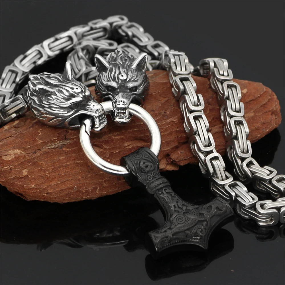 Viking Wolf Stainless Steel Necklace