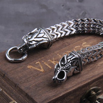 Viking Dragon Mesh Biker Bracelet