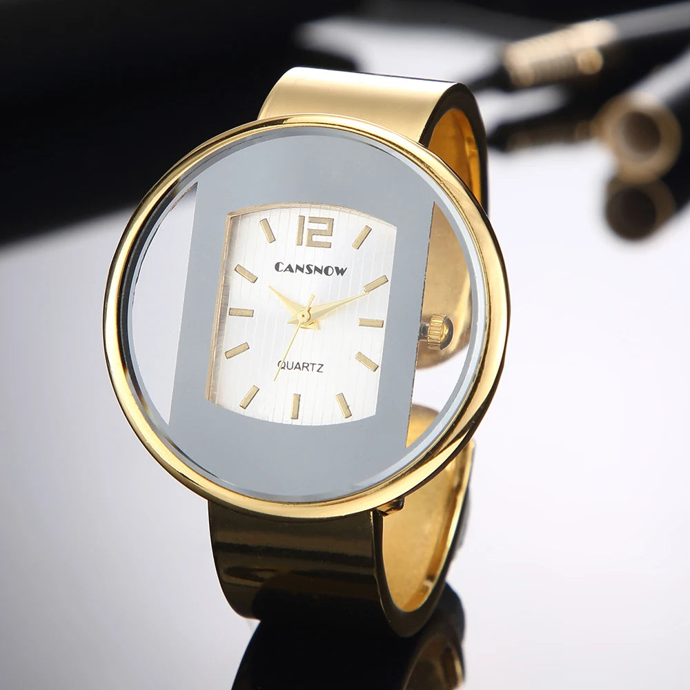 Gilded Bangle Bracelet Luxury Watch