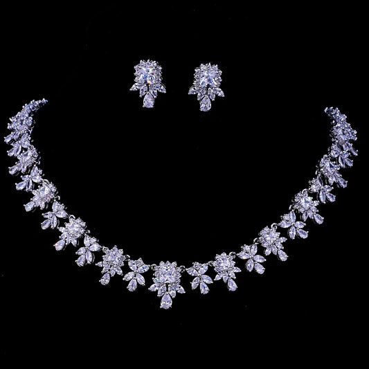 Square CZ Bridal Wedding Choker