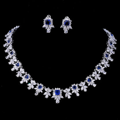 Square CZ Bridal Wedding Choker