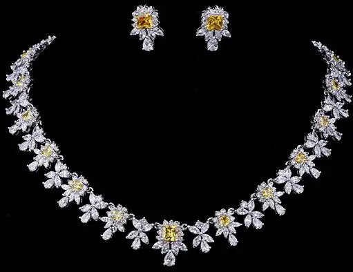 Square CZ Bridal Wedding Choker