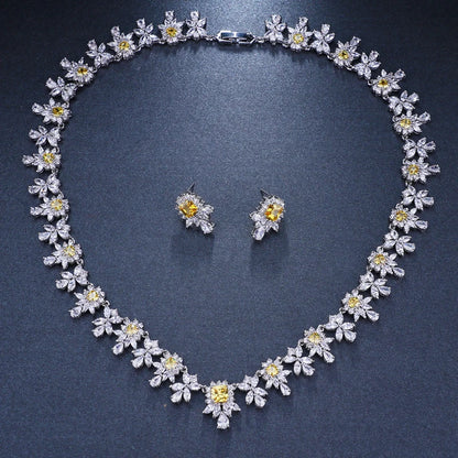 Square CZ Bridal Wedding Choker