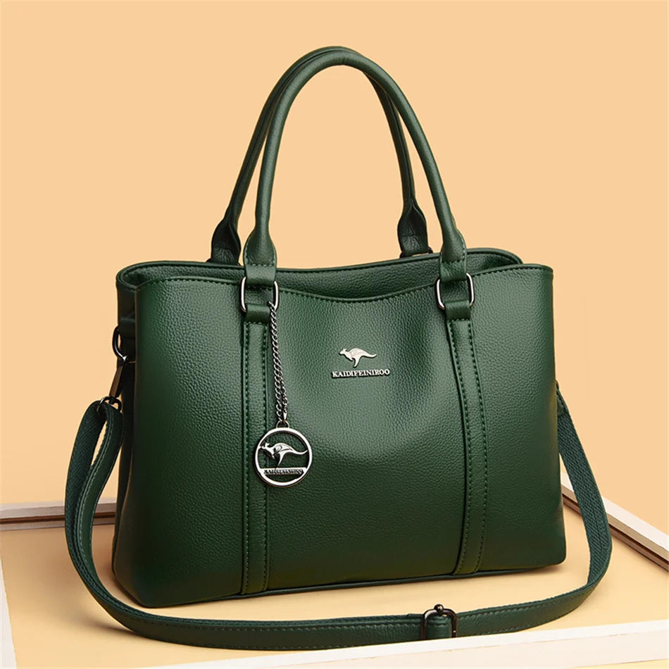 Masterpiece Grained Leather Messenger Bag