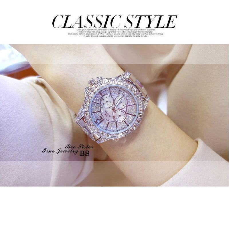 Rose Gold Crystal Jewelry Watch