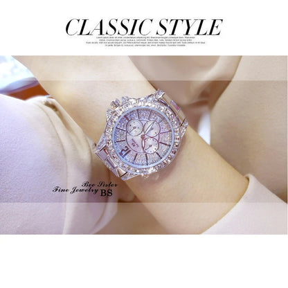 Rose Gold Crystal Jewelry Watch