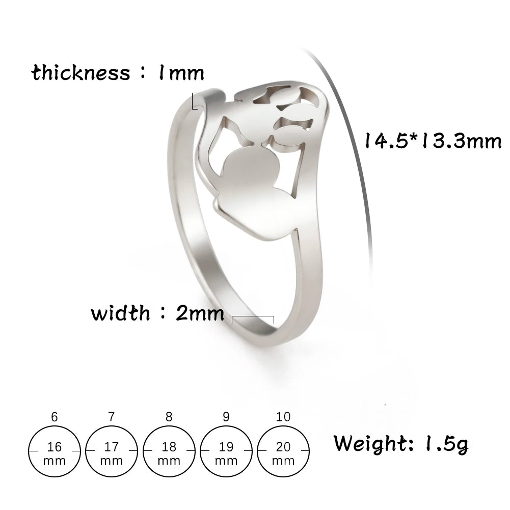 Gilded Heart Animal Motif Ring