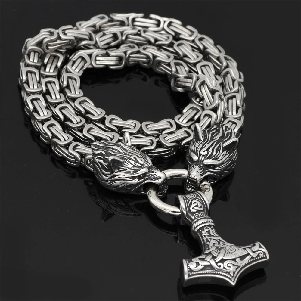 Viking Wolf Stainless Steel Necklace