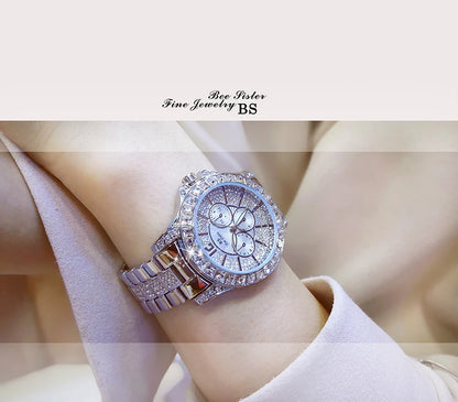 Rose Gold Crystal Jewelry Watch