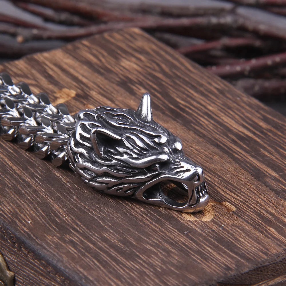 Viking Dragon Mesh Biker Bracelet