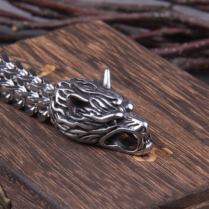 Viking Dragon Mesh Biker Bracelet
