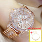 Rose Gold Crystal Jewelry Watch