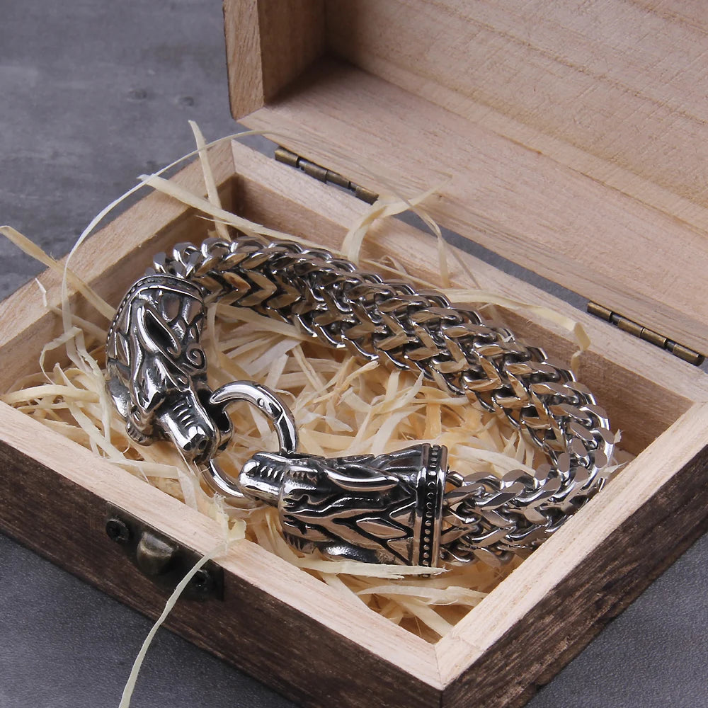 Viking Dragon Mesh Biker Bracelet