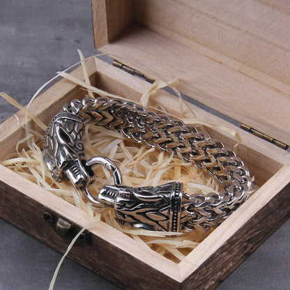 Viking Dragon Mesh Biker Bracelet