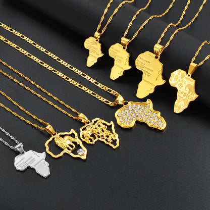 Heritage Africa Map Pendant Necklace