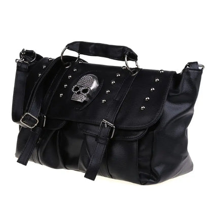 Noir Punk Skull Motif Tote