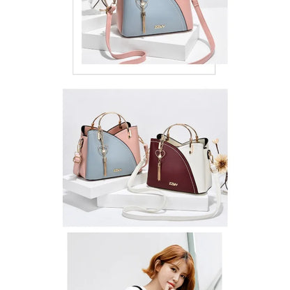 Modernist Color-Block Capacity Bucket Bag