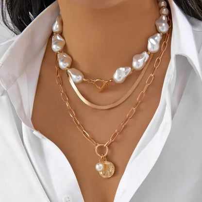 Multilayer Evil Eye Pearl Necklace