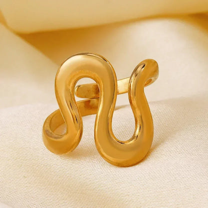 Irregular Wave Gilded Statement Ring
