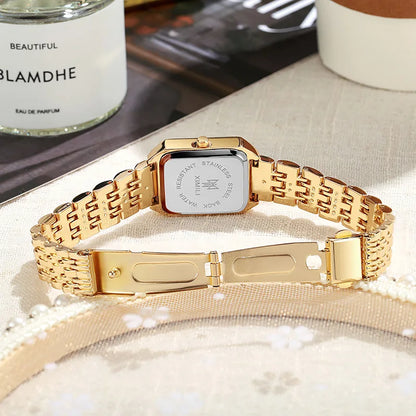 Geometric Steel Band Dress Watch