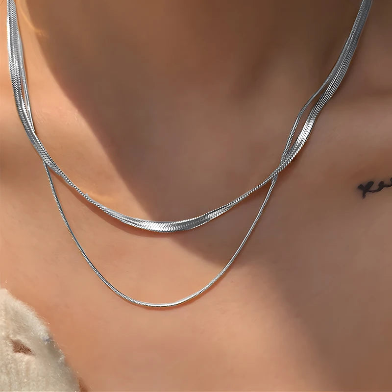 Double Layer Snake Chain Necklace