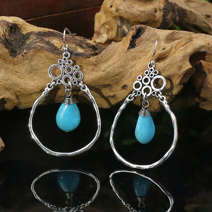 Bohemian Turquoise Water Drop Earrings