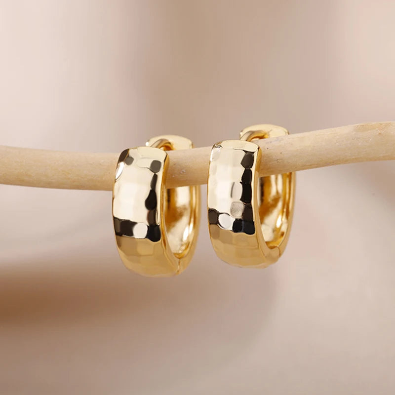 Minimalist Gold Piercing Hoop Earrings