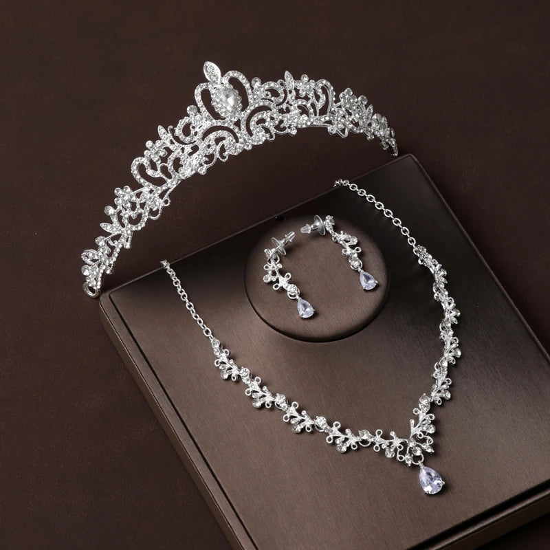 Dubai Royal Crystal Tiara Set